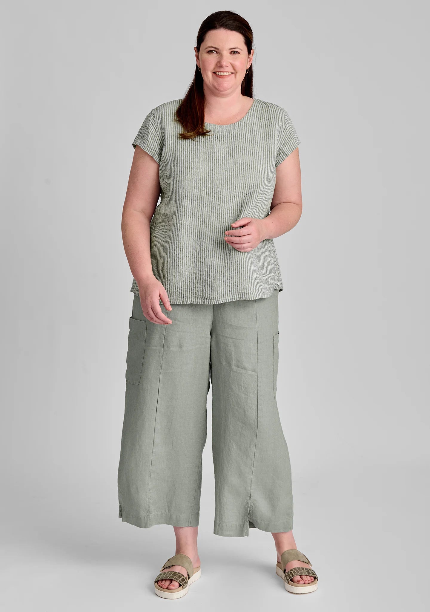 Modern Flood - Linen Pants With Elastic Waist - FINAL SALE
