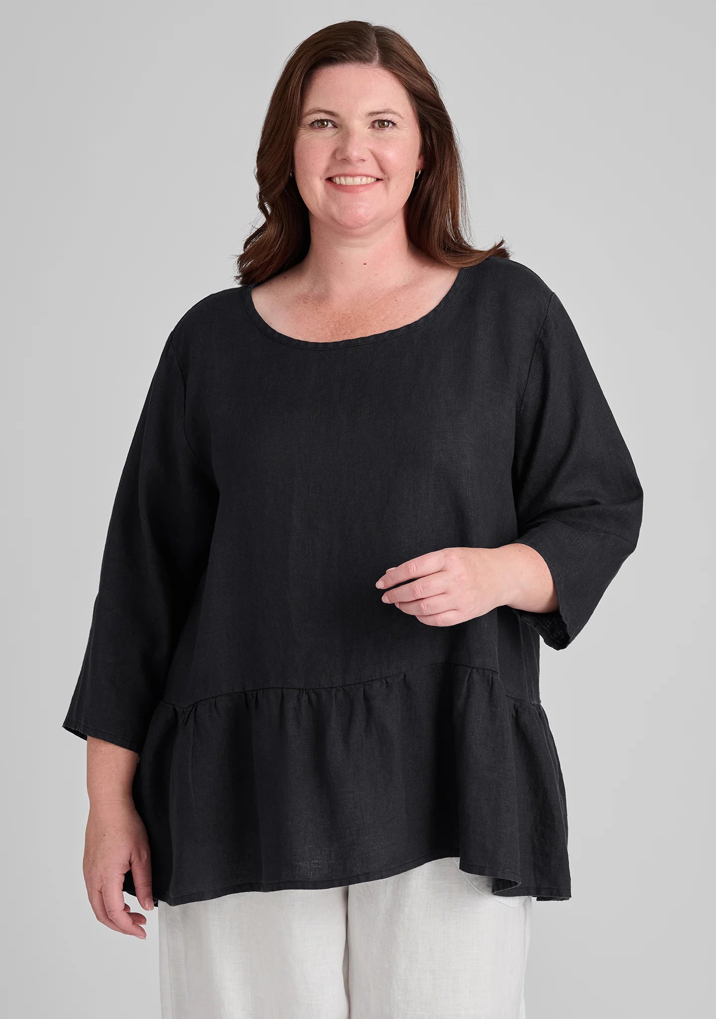 Peplum Tunic - Linen Pullover