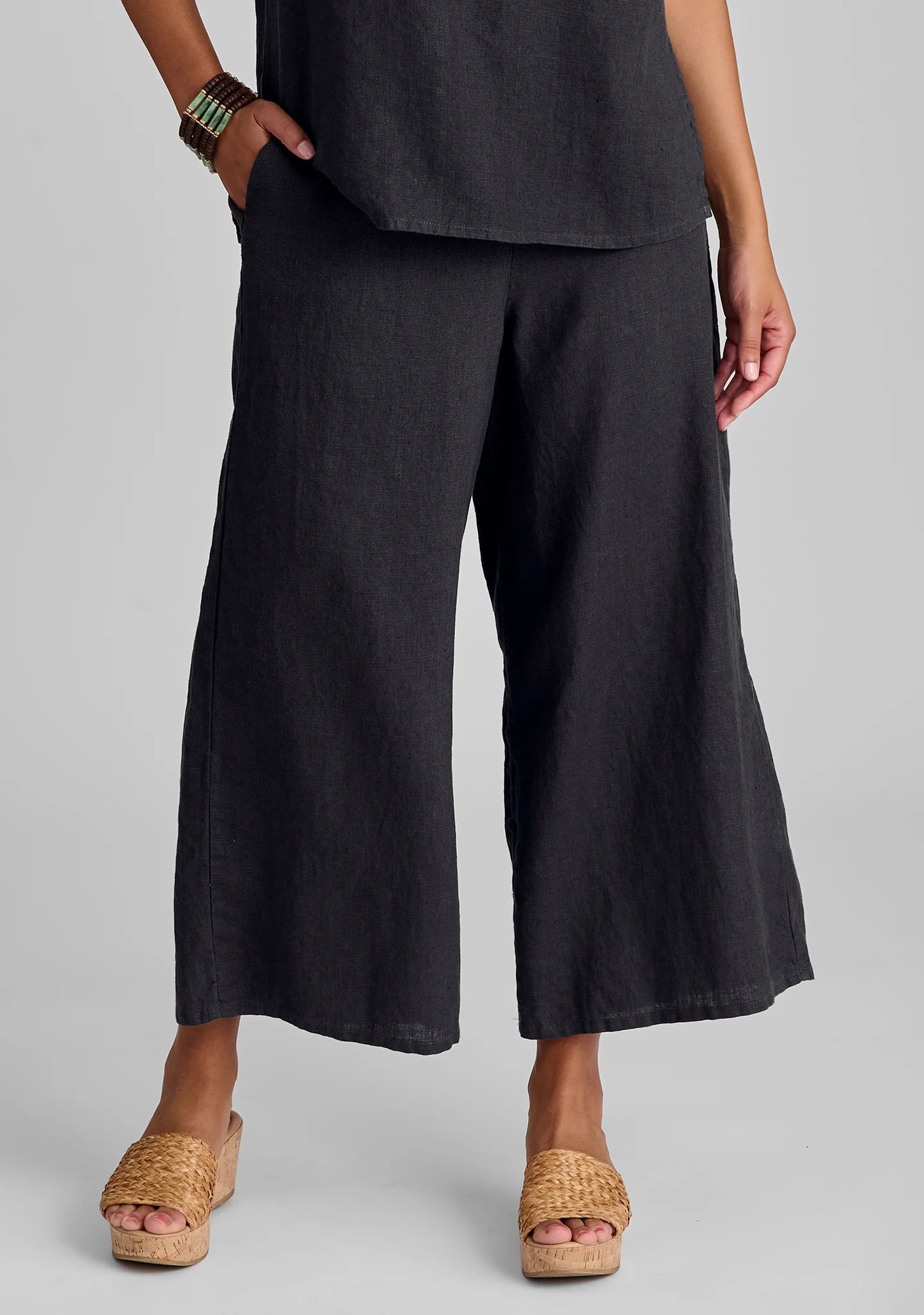 Sociable Flood - Wide Leg Linen Pants - FINAL SALE