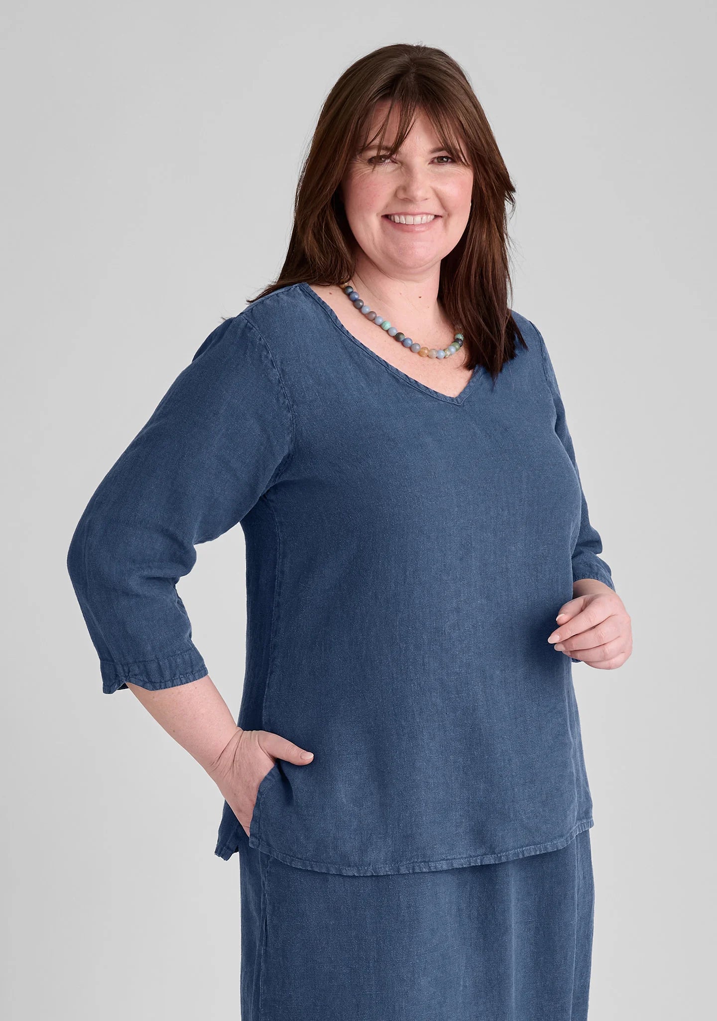 V Pullover - Linen Top