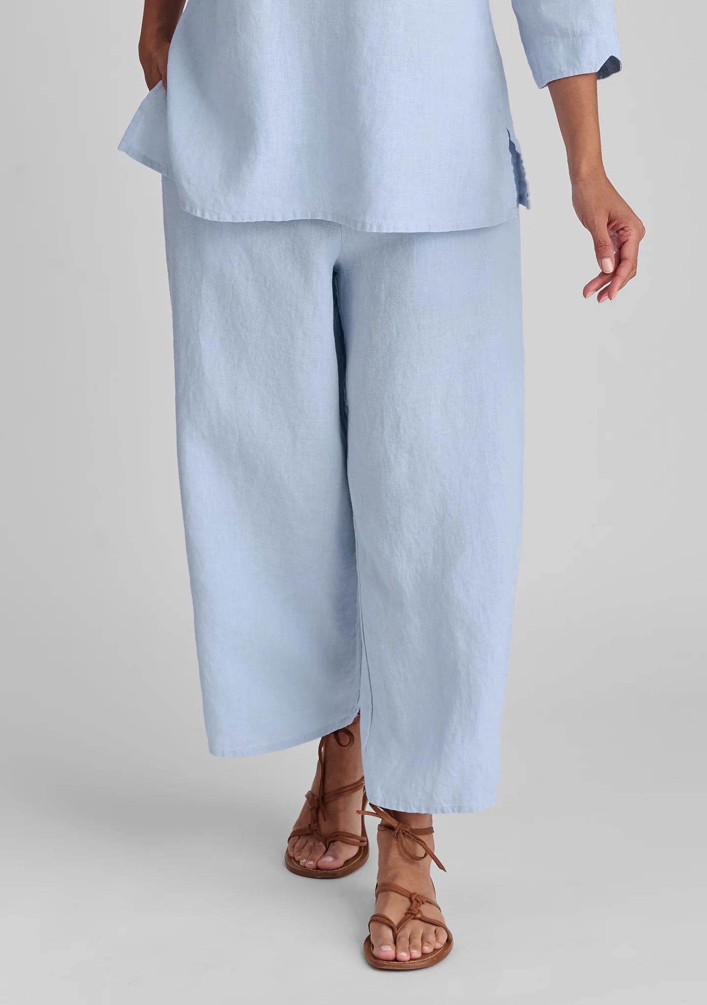 Sociable Flood - Wide Leg Linen Pants - FINAL SALE