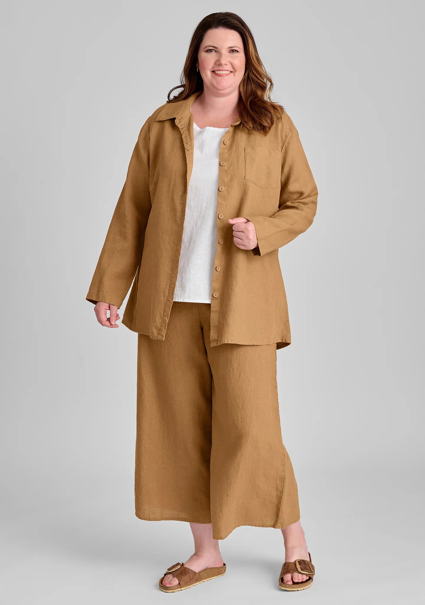 Sociable Flood - Wide Leg Linen Pants - FINAL SALE
