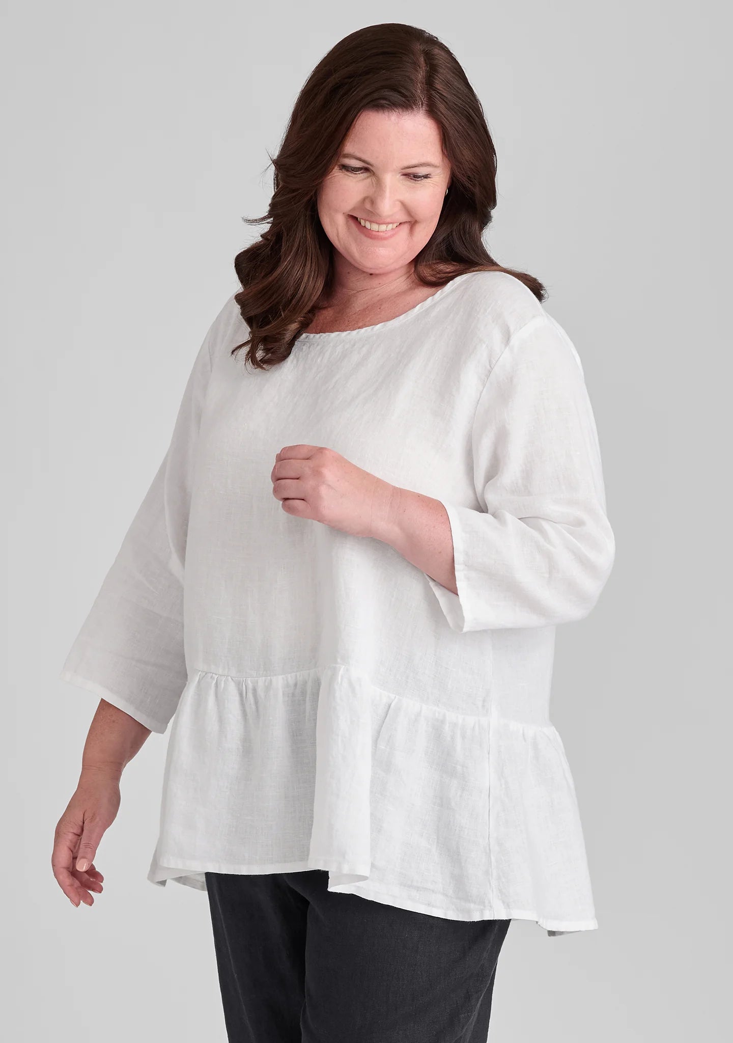 Peplum Tunic - Linen Pullover