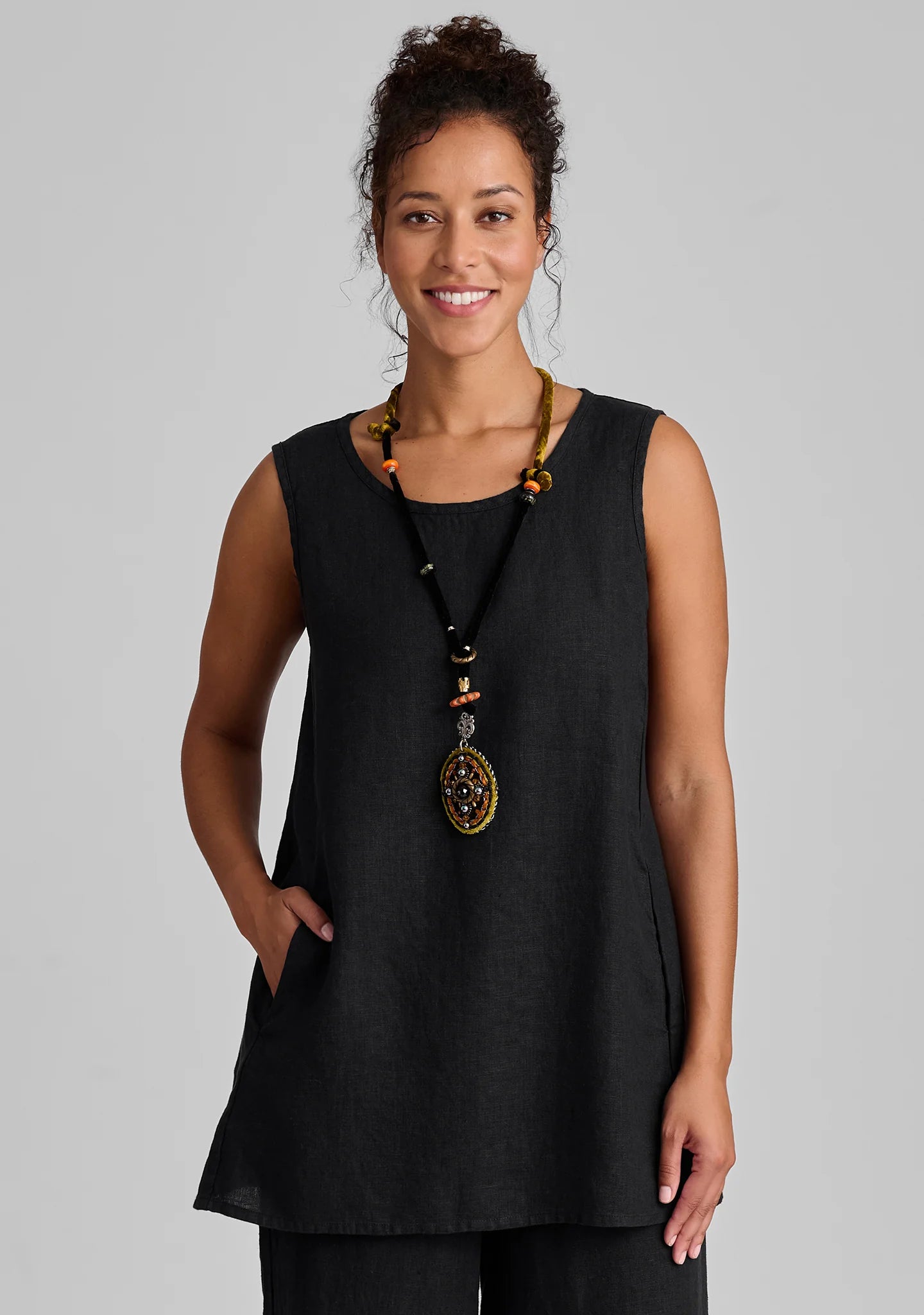 Side Pocket Tunic - Linen Tank Top - FINAL SALE