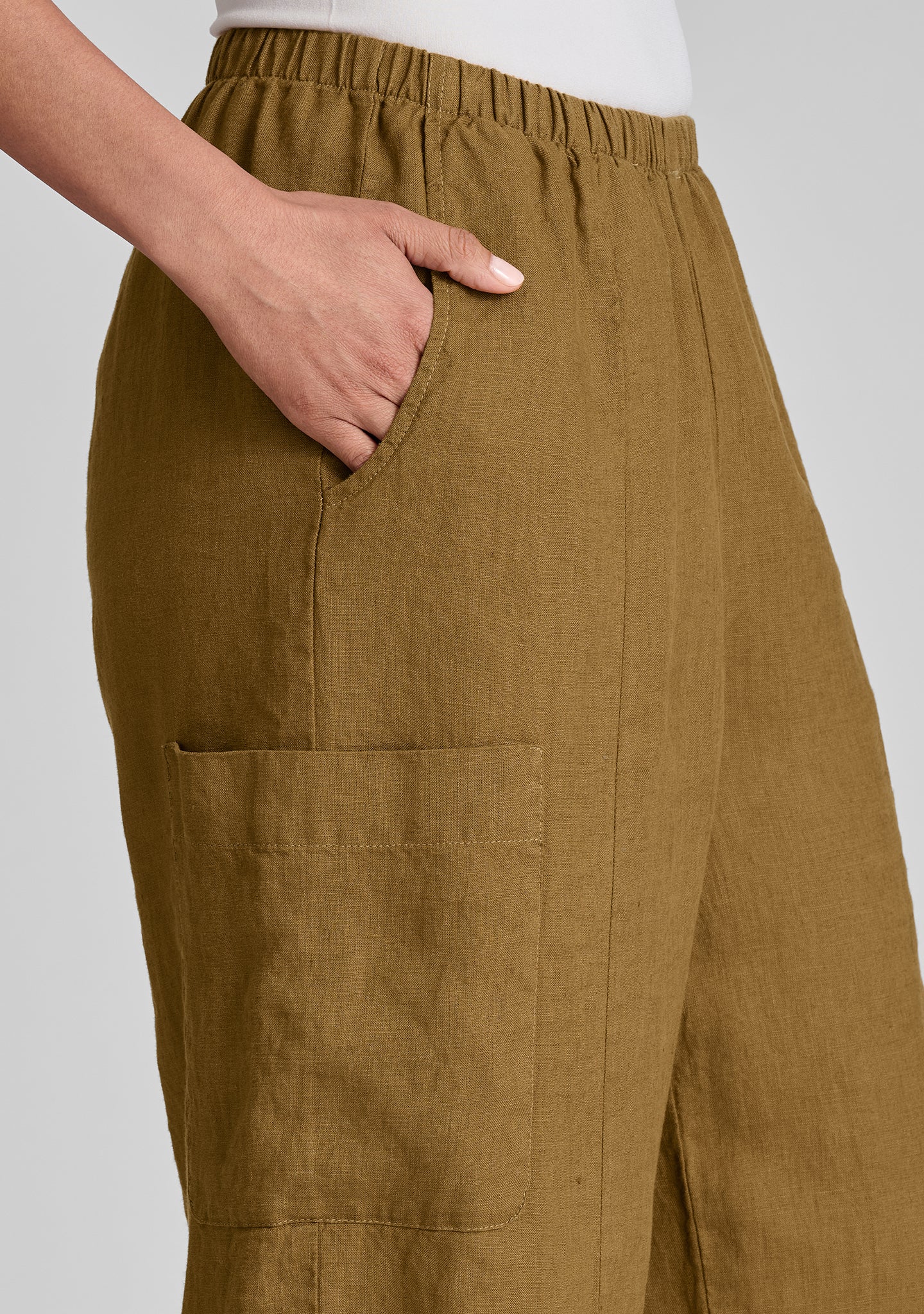 Modern Flood - Linen Pants With Elastic Waist - FINAL SALE