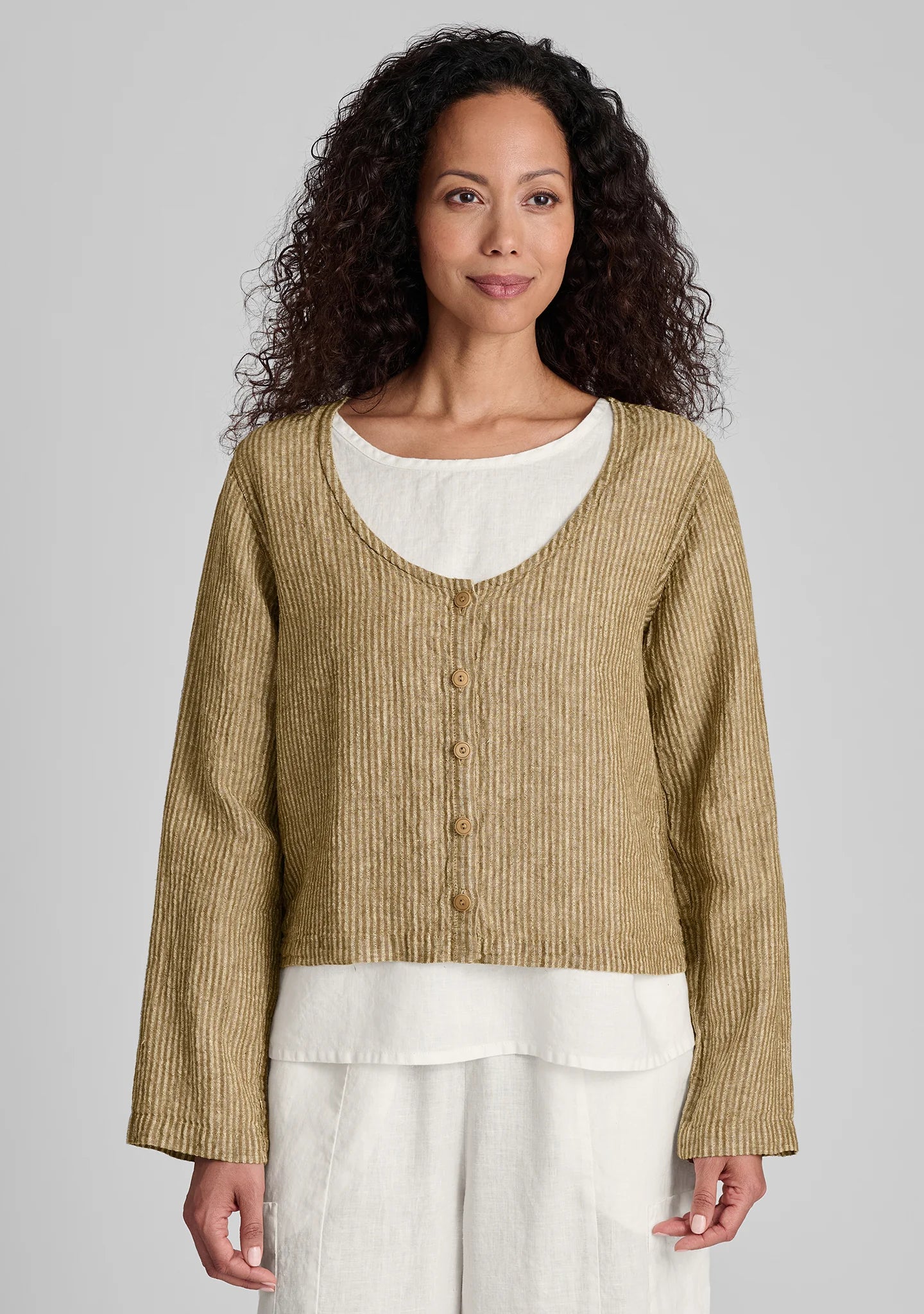 Vee Cardi - Linen Cardigan - FINAL SALE