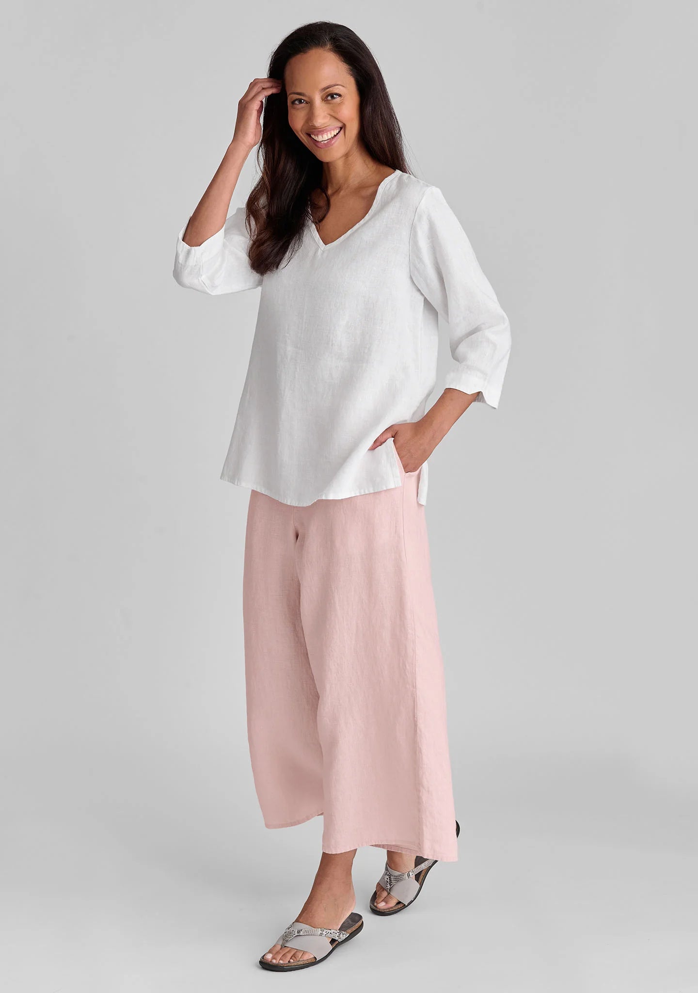 Sociable Flood - Wide Leg Linen Pants - FINAL SALE