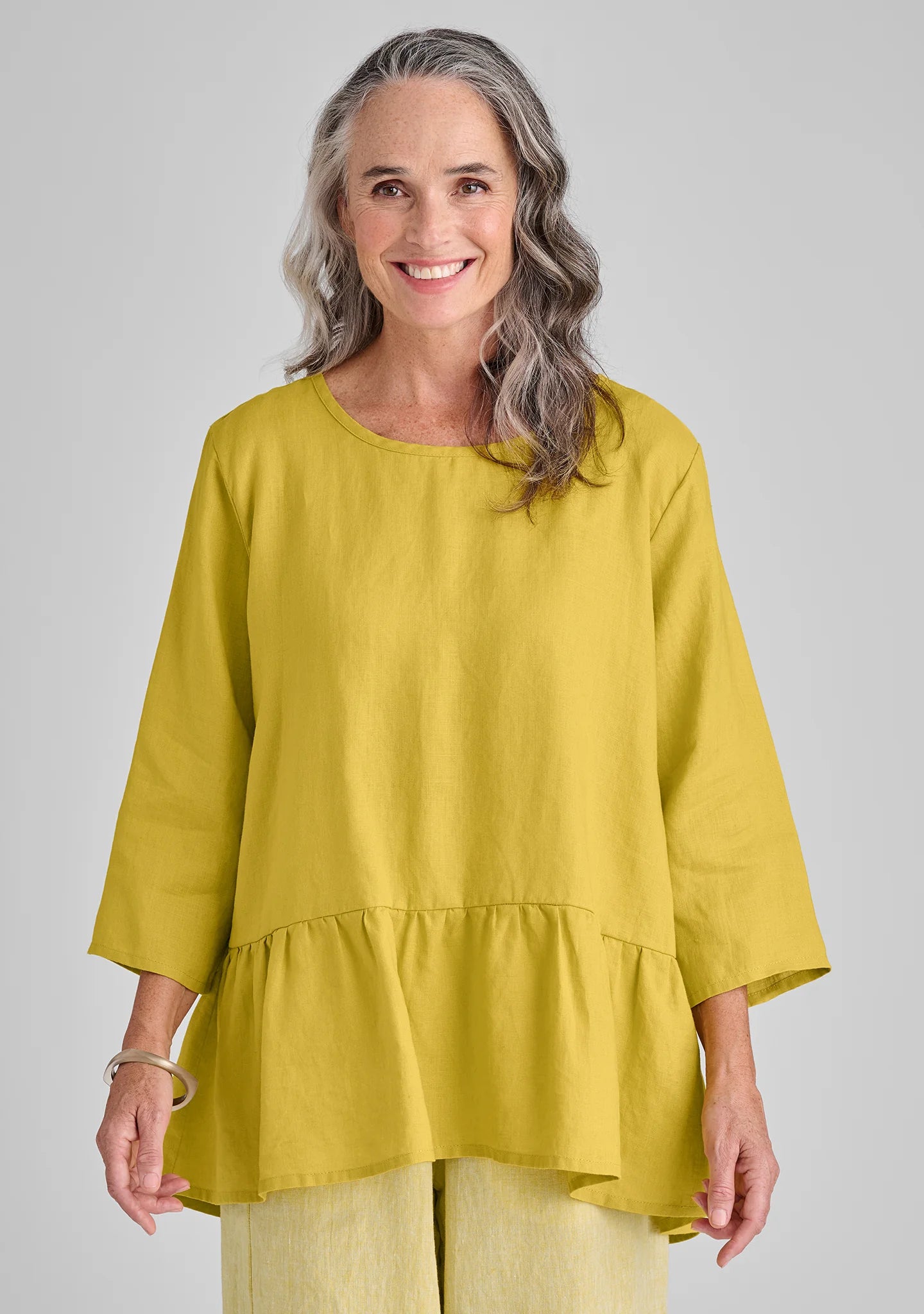 Peplum Tunic - Linen Pullover