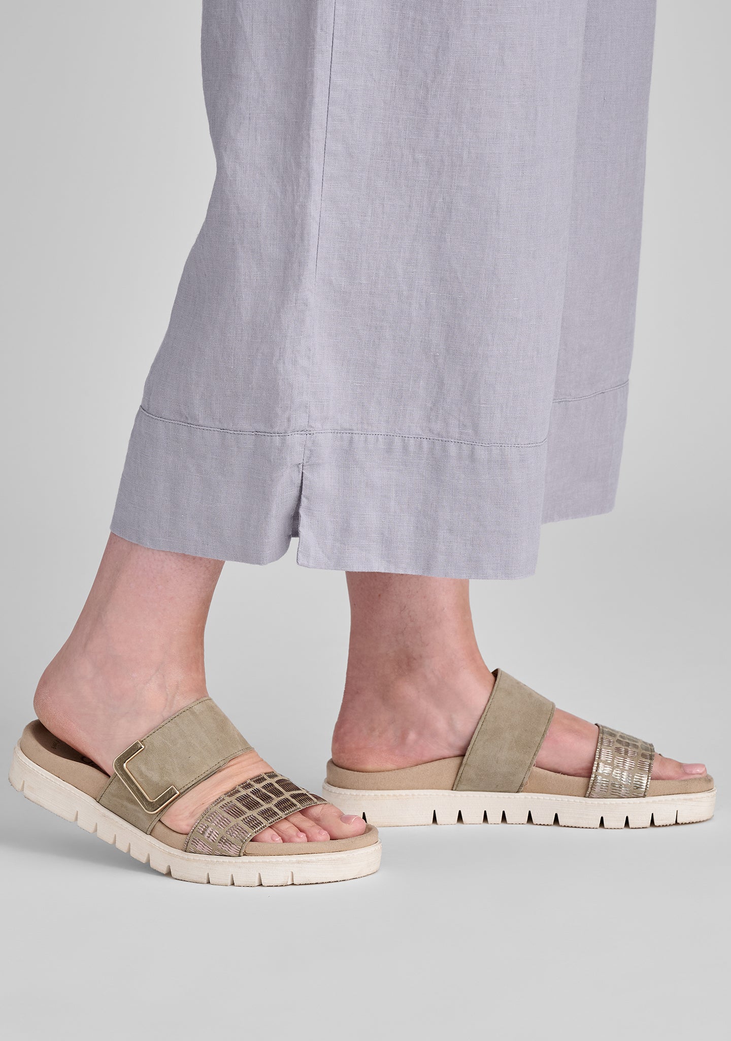 Vented Cuff Pant - Linen Pants With Elastic Waist