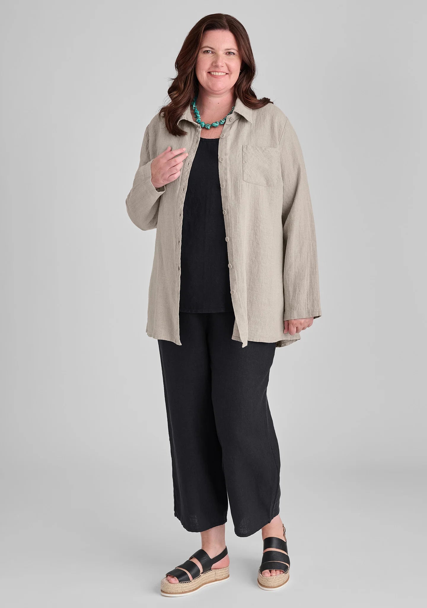 Bias Back Shirt - Linen Shirt