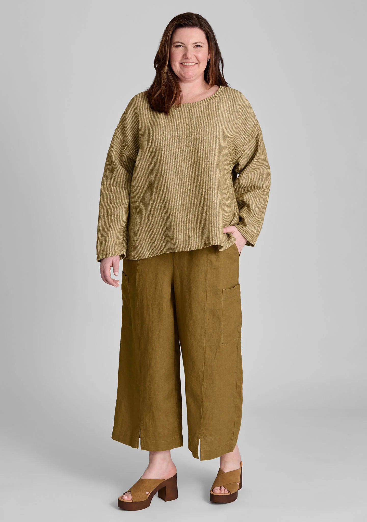 Modern Flood - Linen Pants With Elastic Waist - FINAL SALE