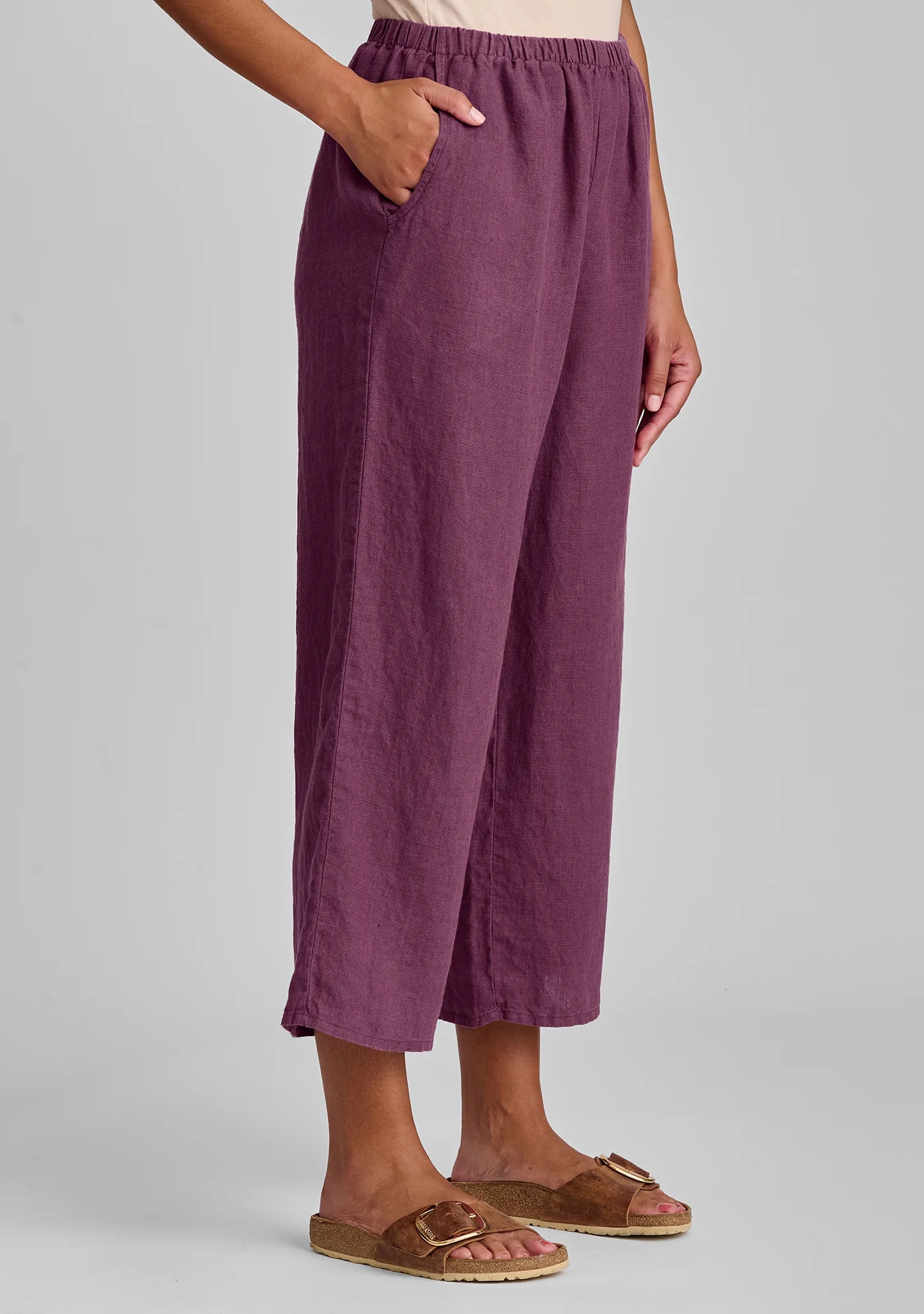 Floods - Linen Pants With Elastic Waist - FINAL SALE