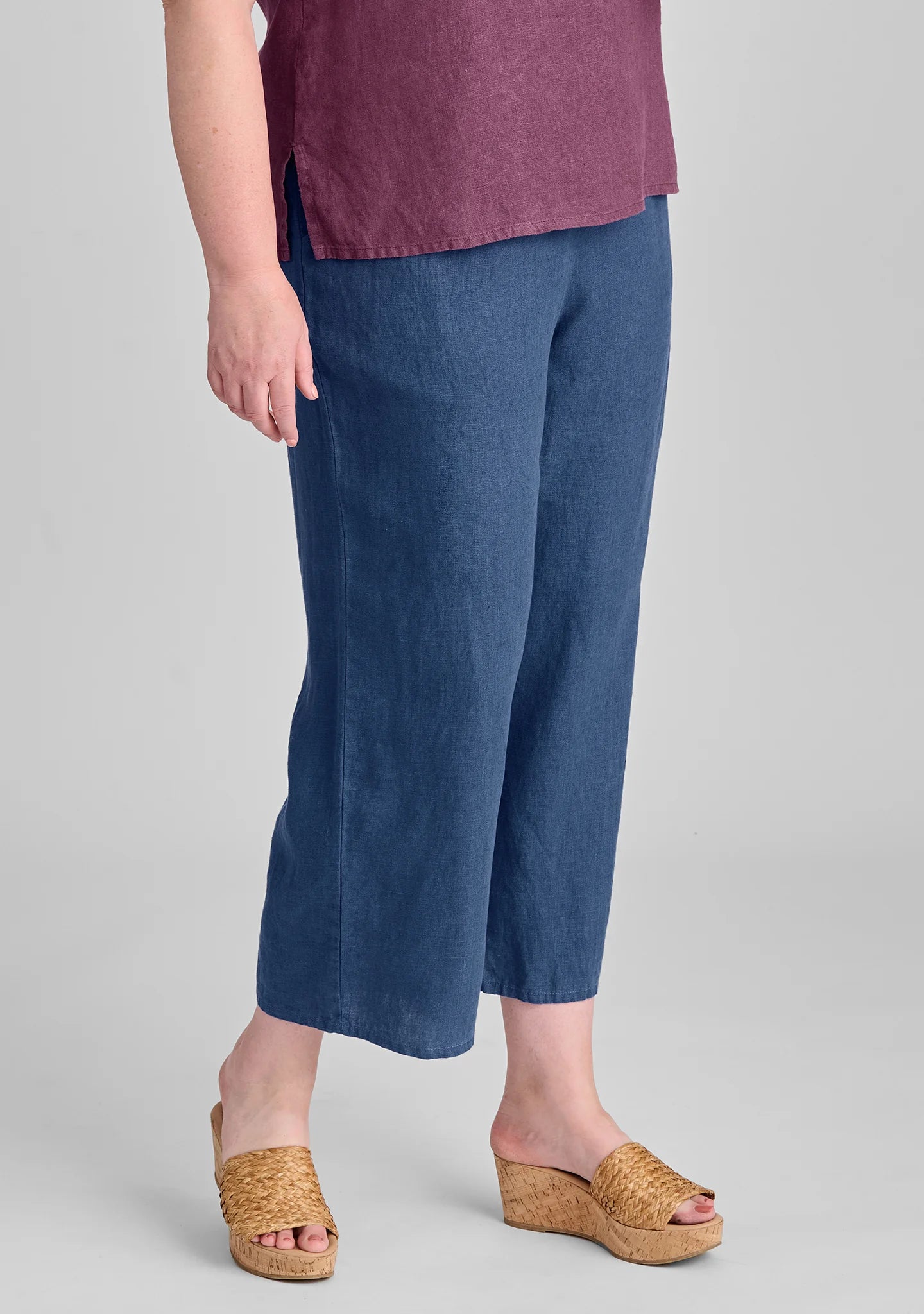 Floods - Linen Pants With Elastic Waist - FINAL SALE
