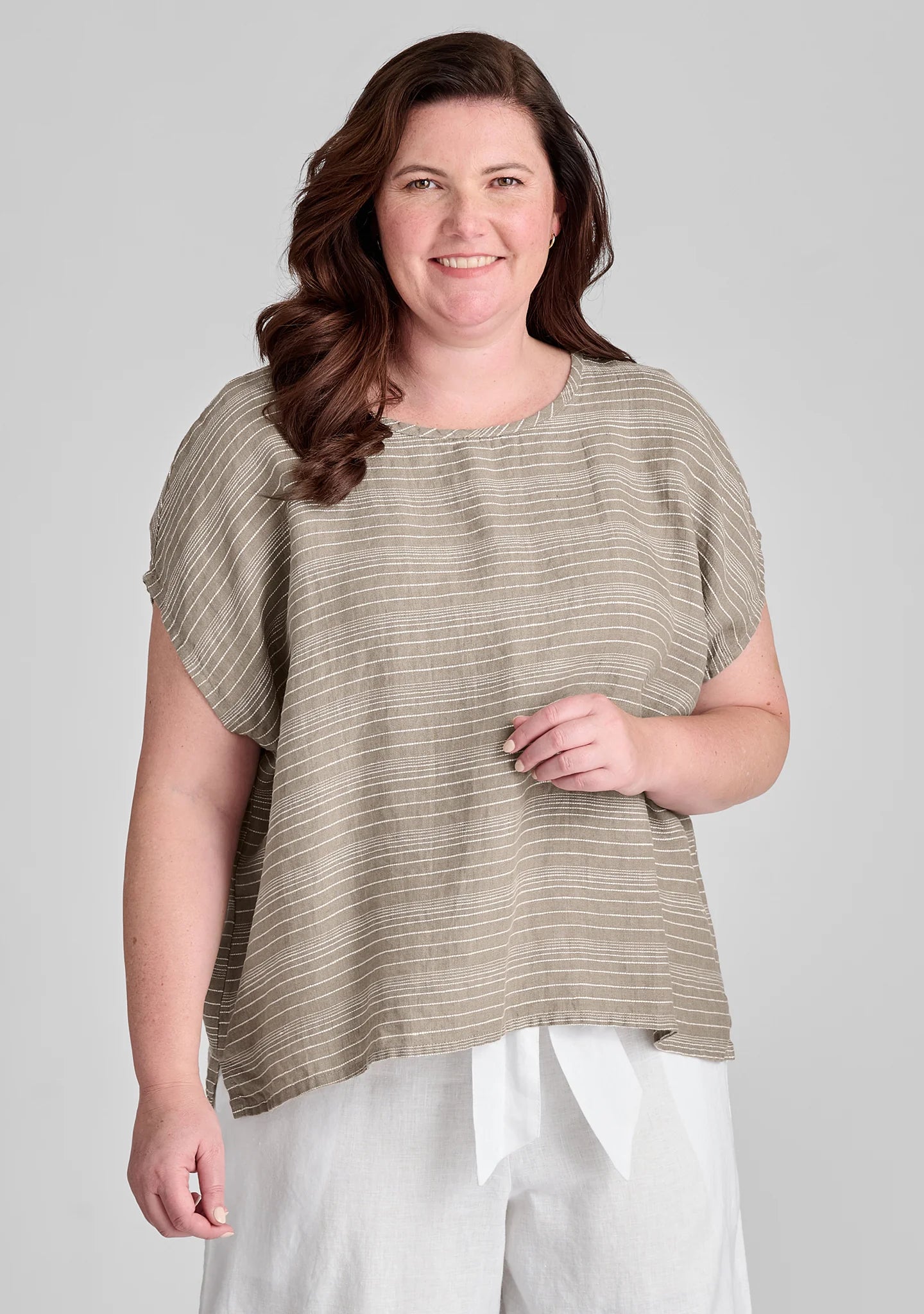 Mia Tee - Linen T Shirt - FINAL SALE