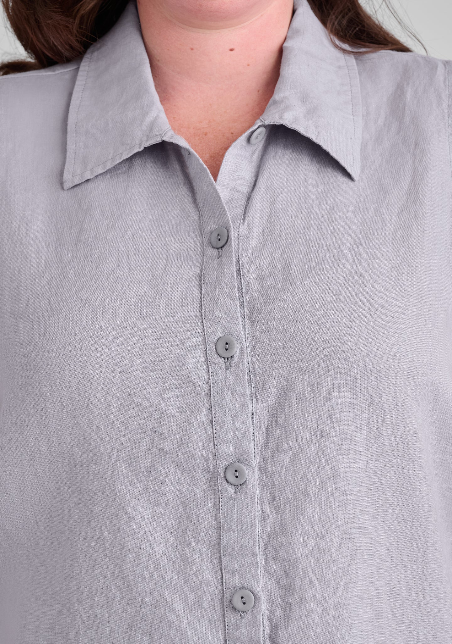 Sleeveless Shirt - Sleeveless Linen Blouse