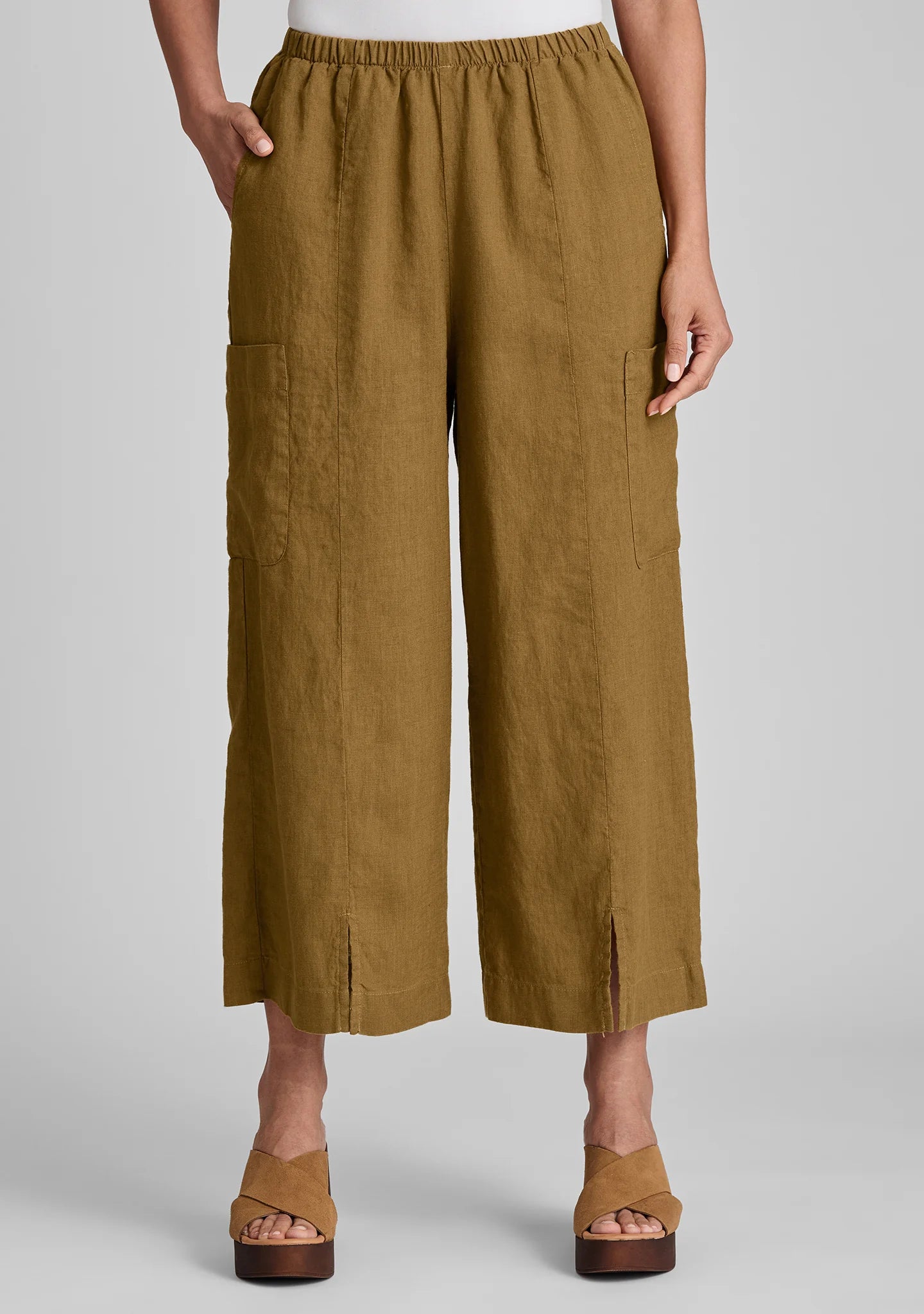 Modern Flood - Linen Pants With Elastic Waist - FINAL SALE
