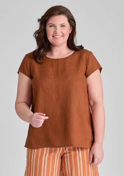 Tuck Back Tee - Linen T Shirt