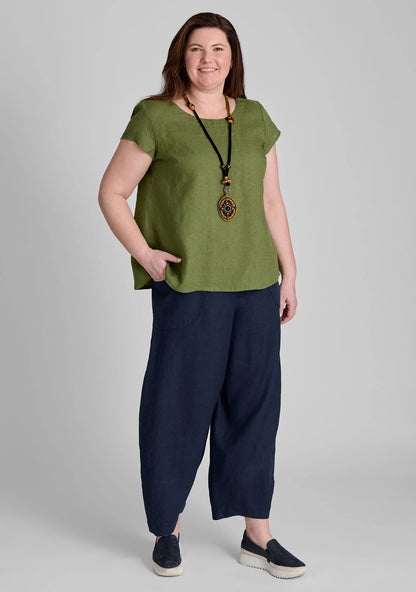 Tuck Back Tee - Linen T Shirt - FINAL SALE