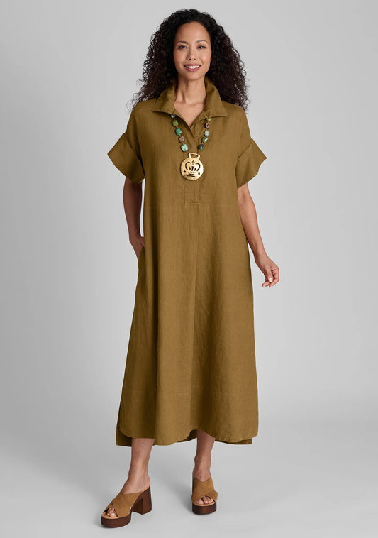 Artful Shirtdress - Linen Dress - FINAL SALE