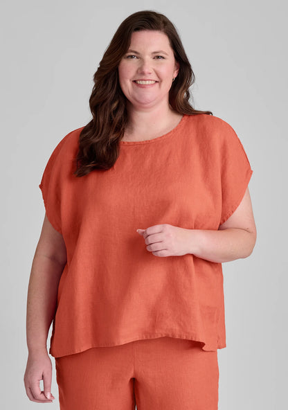 Mia Tee - Linen T Shirt - FINAL SALE