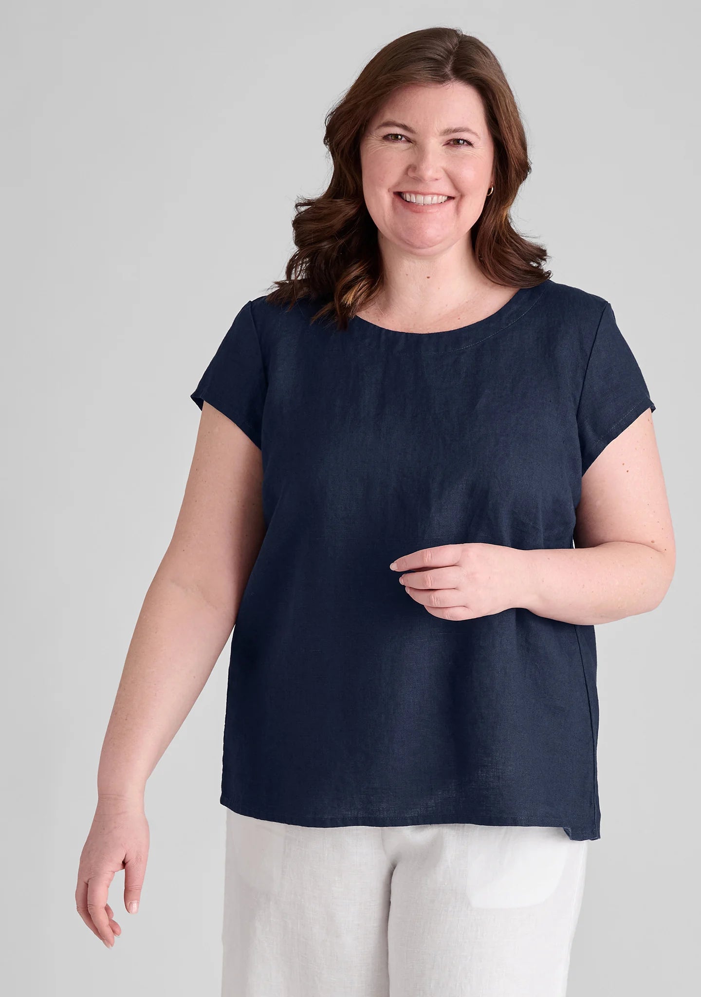Tuck Back Tee - Linen T Shirt