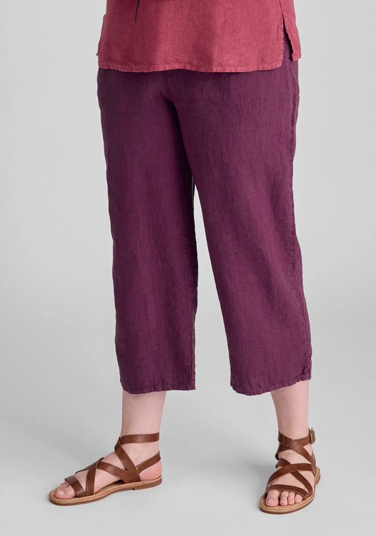 Floods - Linen Pants With Elastic Waist