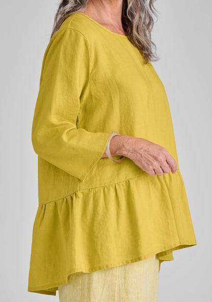 Peplum Tunic - Linen Pullover
