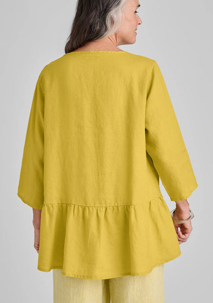 Peplum Tunic - Linen Pullover