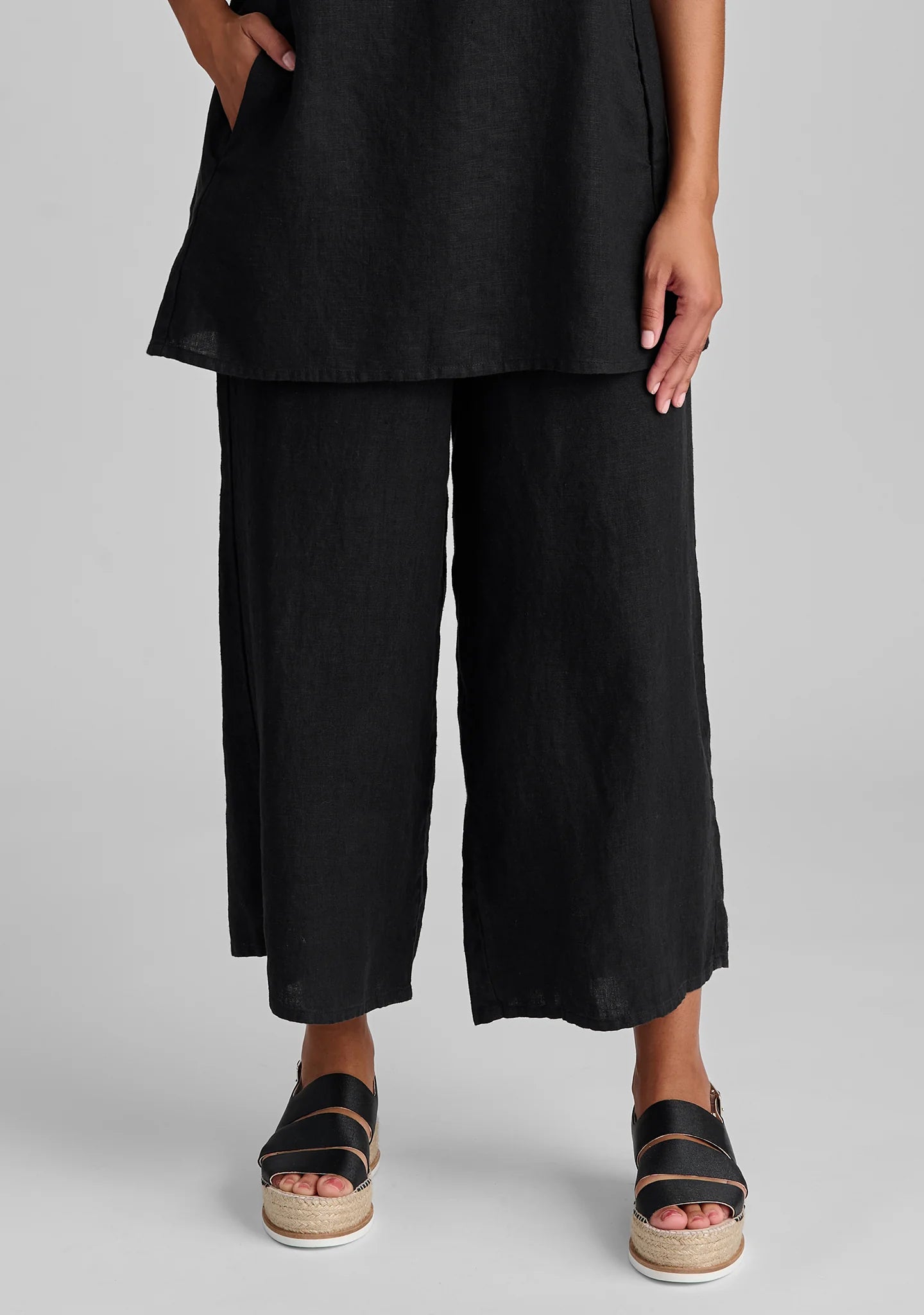 Sociable Flood - Wide Leg Linen Pants - FINAL SALE