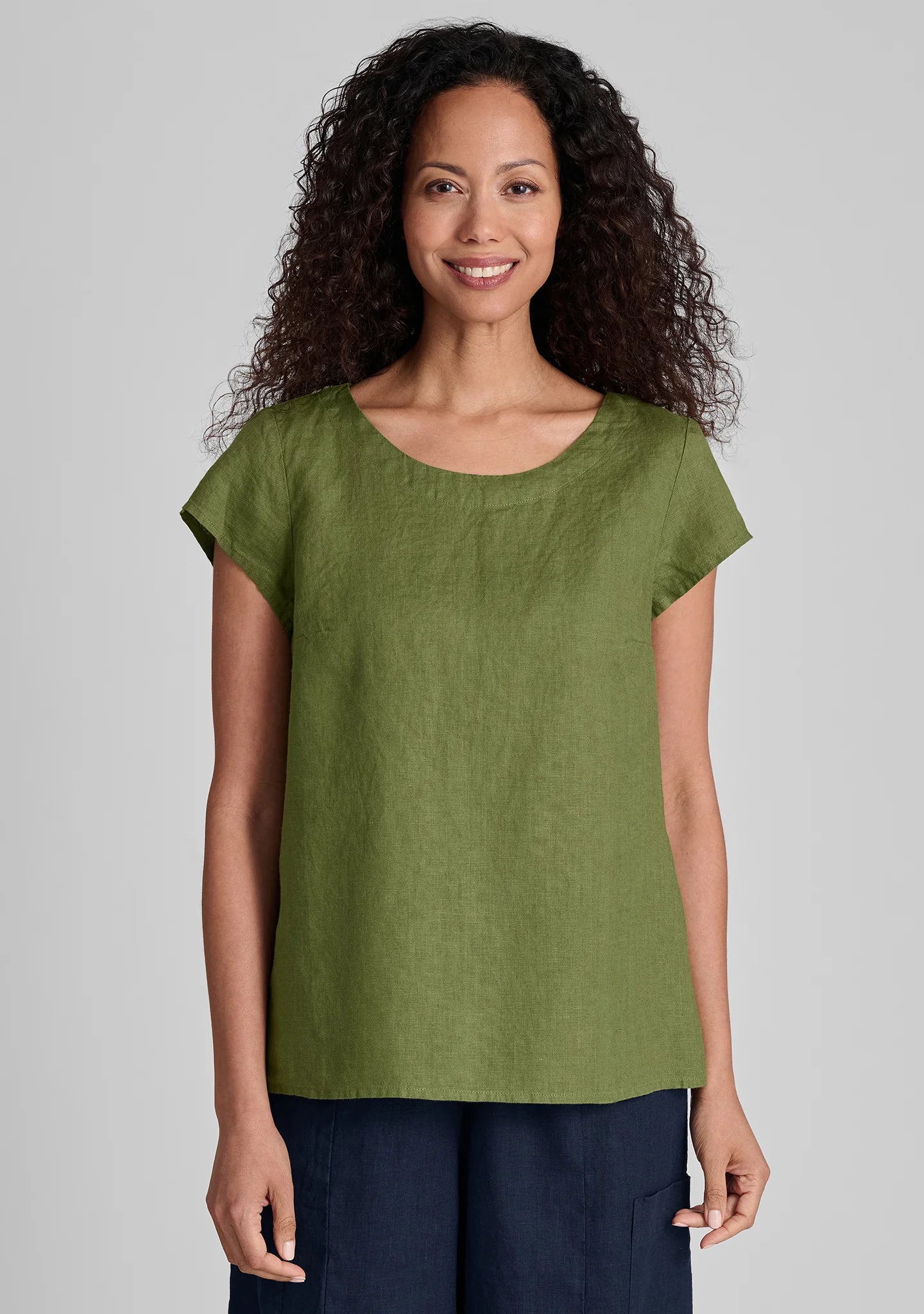 Tuck Back Tee - Linen T Shirt - FINAL SALE