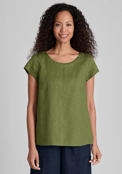 Tuck Back Tee - Linen T Shirt - FINAL SALE
