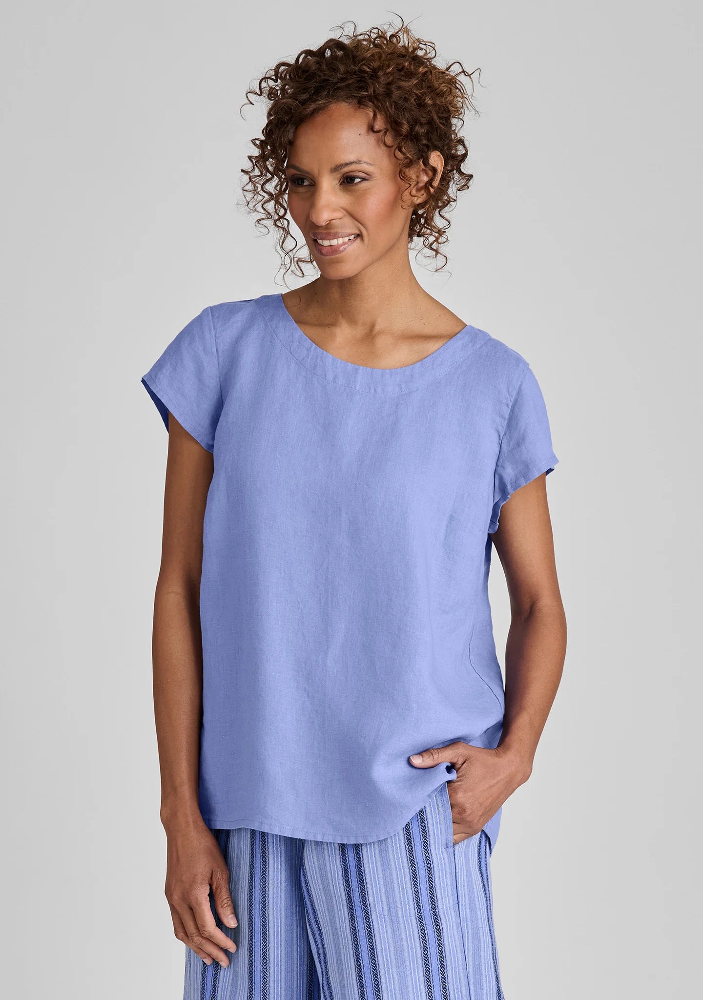 Tuck Back Tee - Linen T Shirt