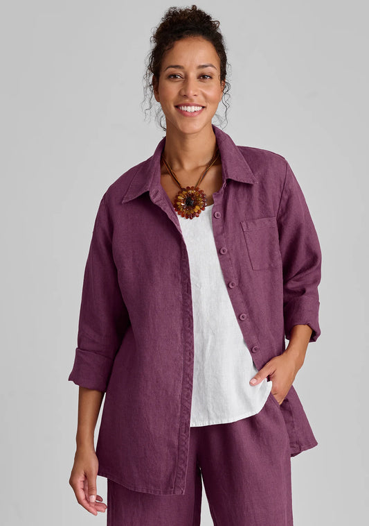Bias Back Shirt - Linen Shirt - FINAL SALE