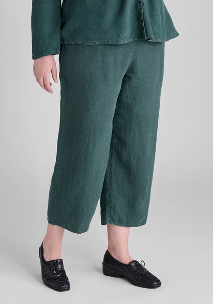 Floods - Linen Pants With Elastic Waist