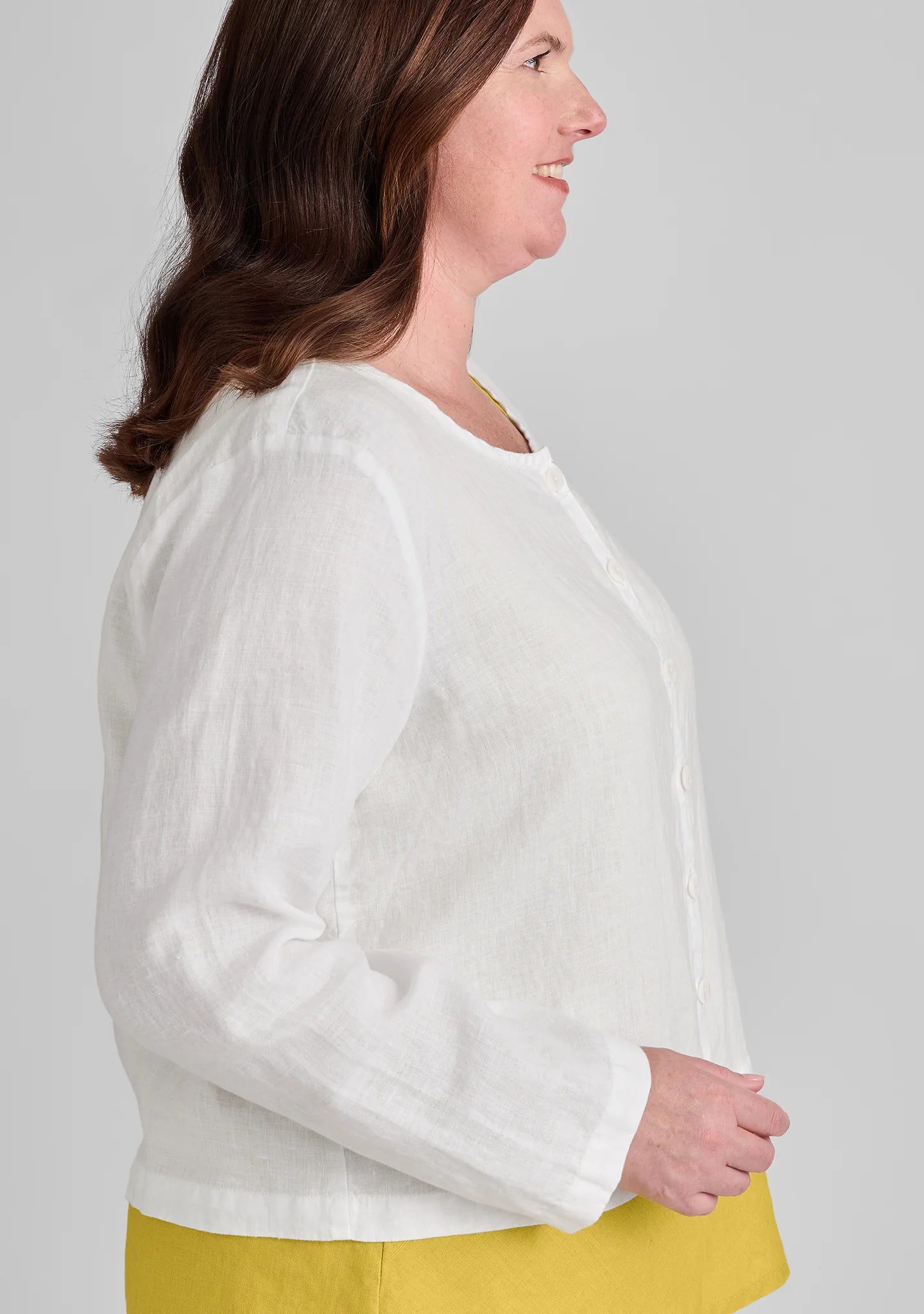 Cute Cardigan - Long Sleeve Linen Blouse