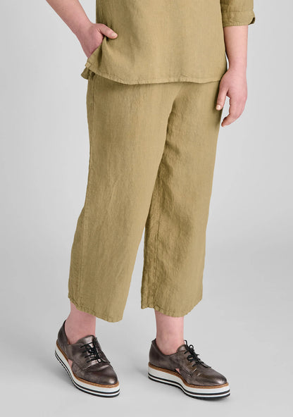 Floods - Linen Pants With Elastic Waist