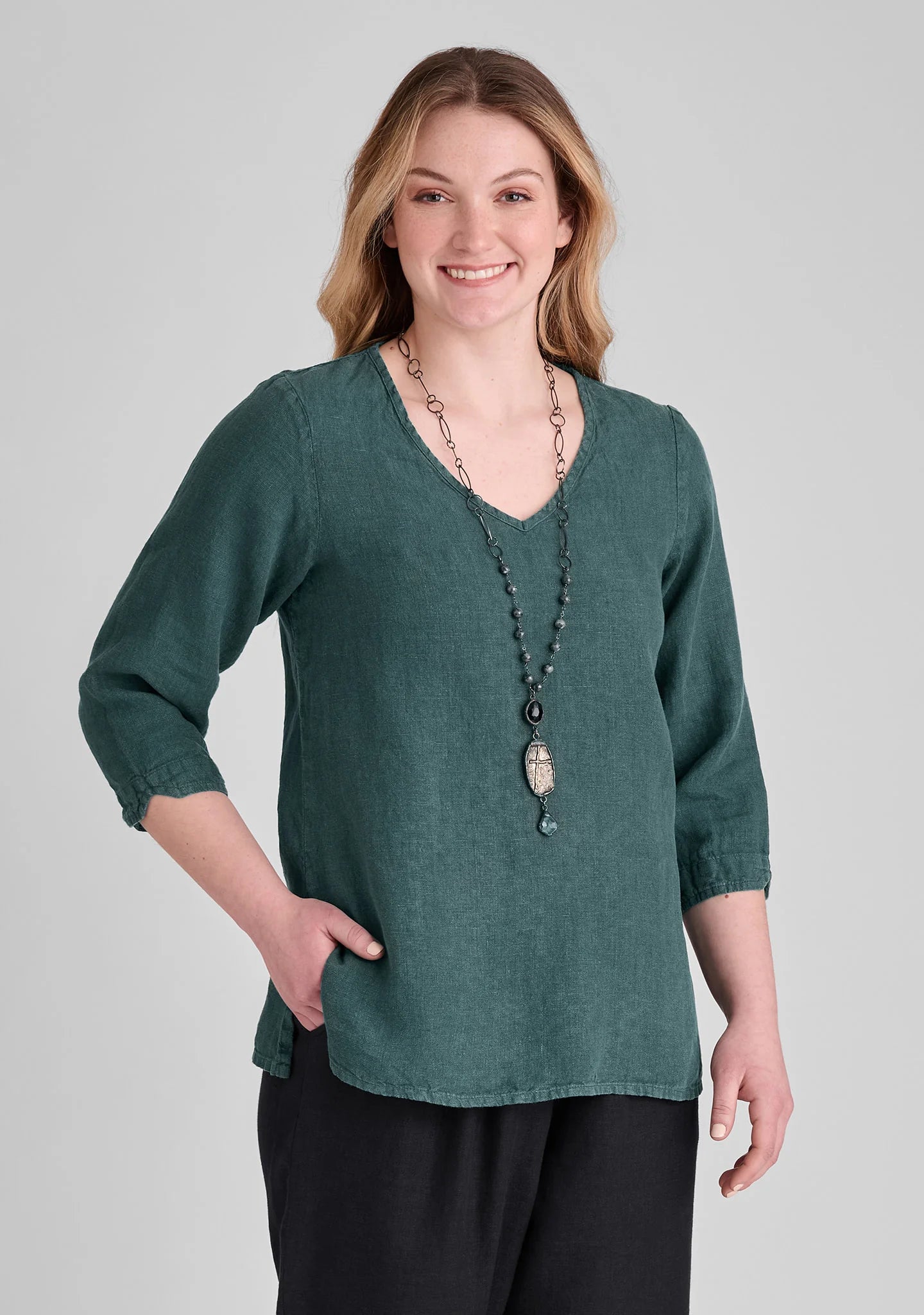 V Pullover - Linen Top