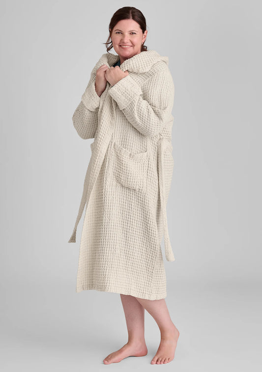 Hooded Wrapper - Linen Robe - FINAL SALE