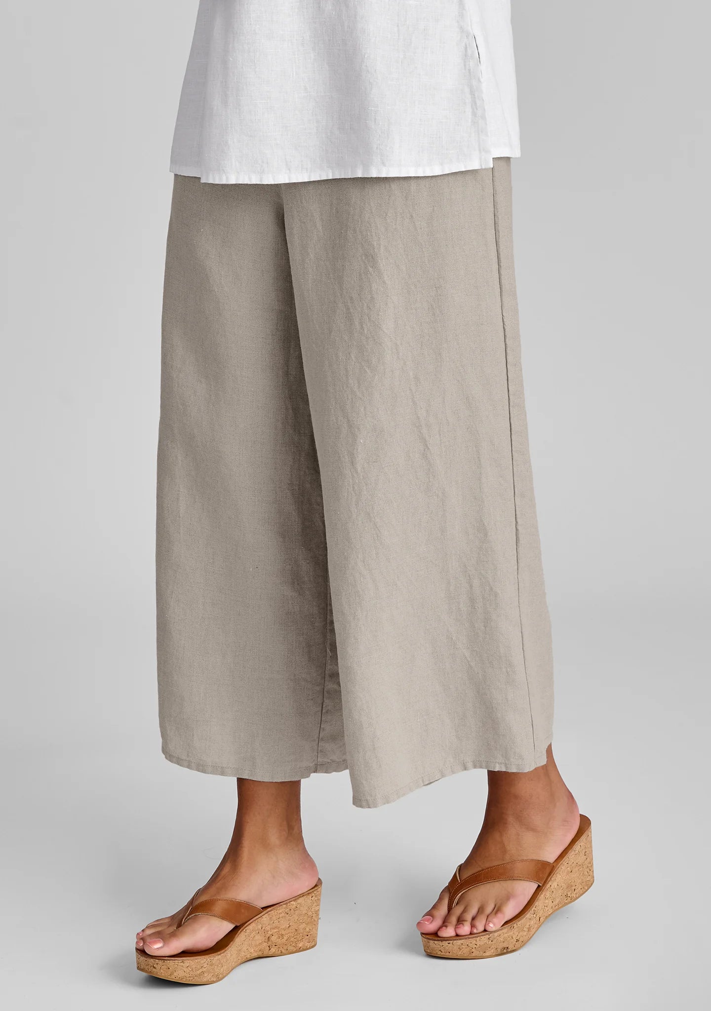 Sociable Flood - Wide Leg Linen Pants - FINAL SALE