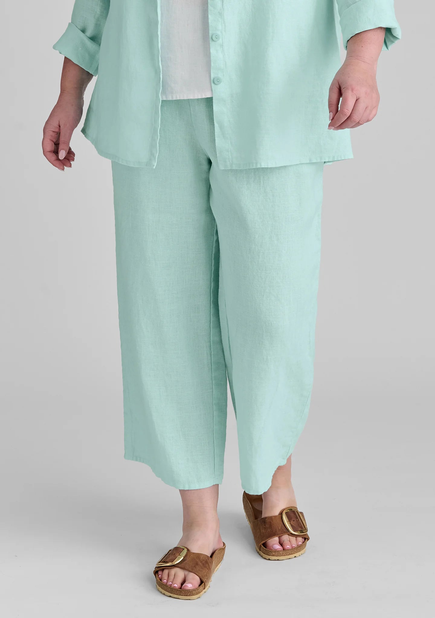 Floods - Linen Pants With Elastic Waist - FINAL SALE