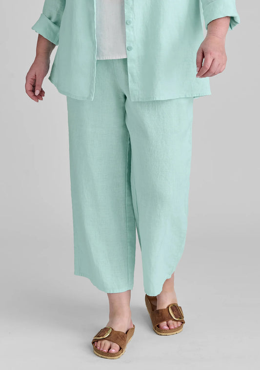 Floods - Linen Pants With Elastic Waist - FINAL SALE