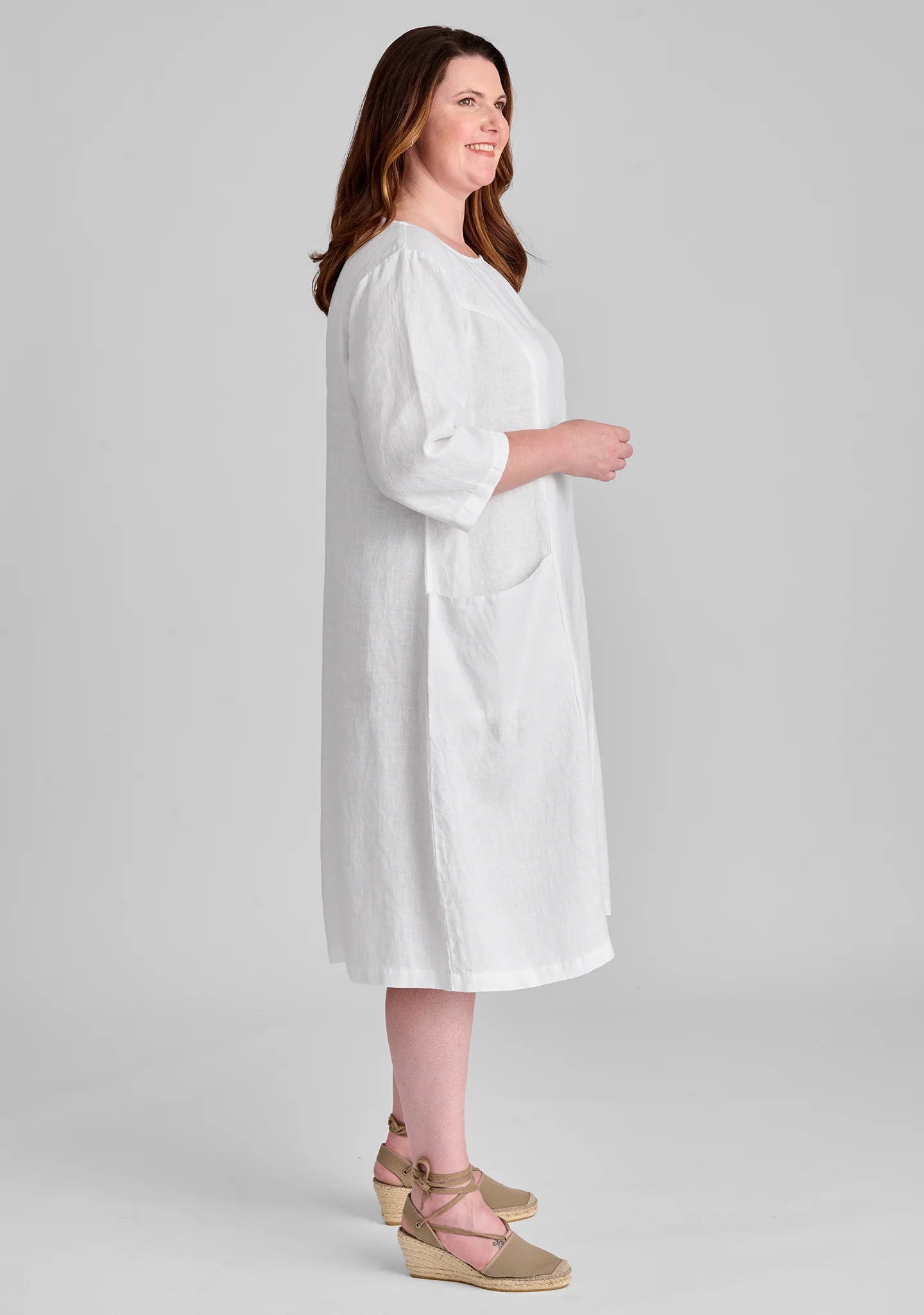 Slouch Pocket Dress - Linen Shift Dress - FINAL SALE