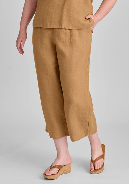 Floods - Linen Pants With Elastic Waist - FINAL SALE