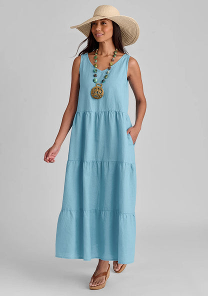 Tiered Dress - Linen Maxi Dress - FINAL SALE