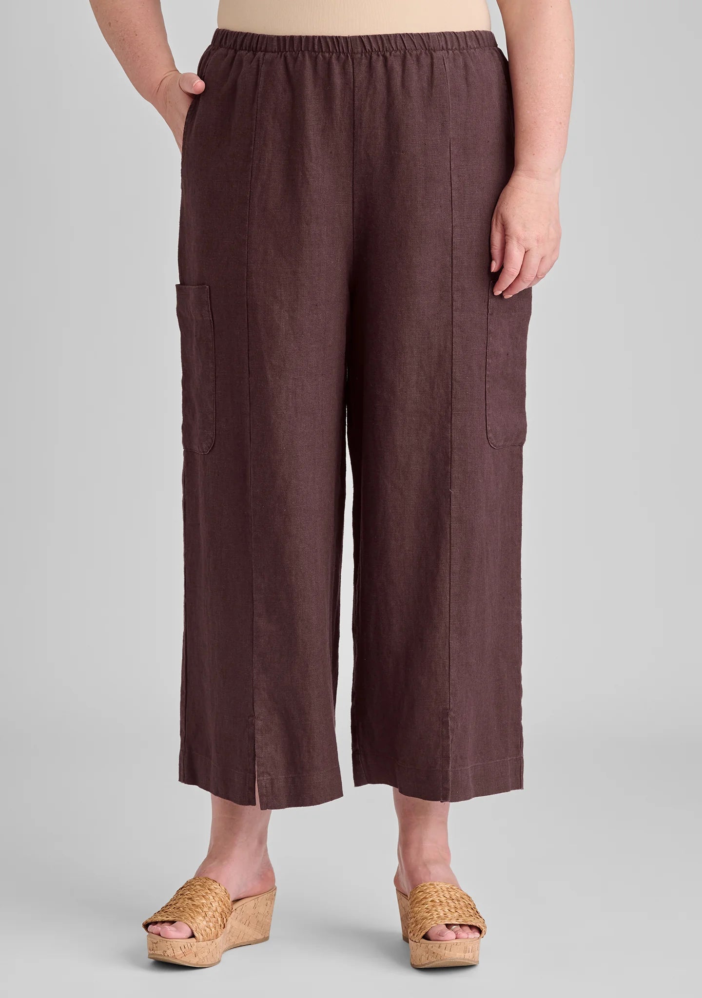 Modern Flood - Linen Pants With Elastic Waist