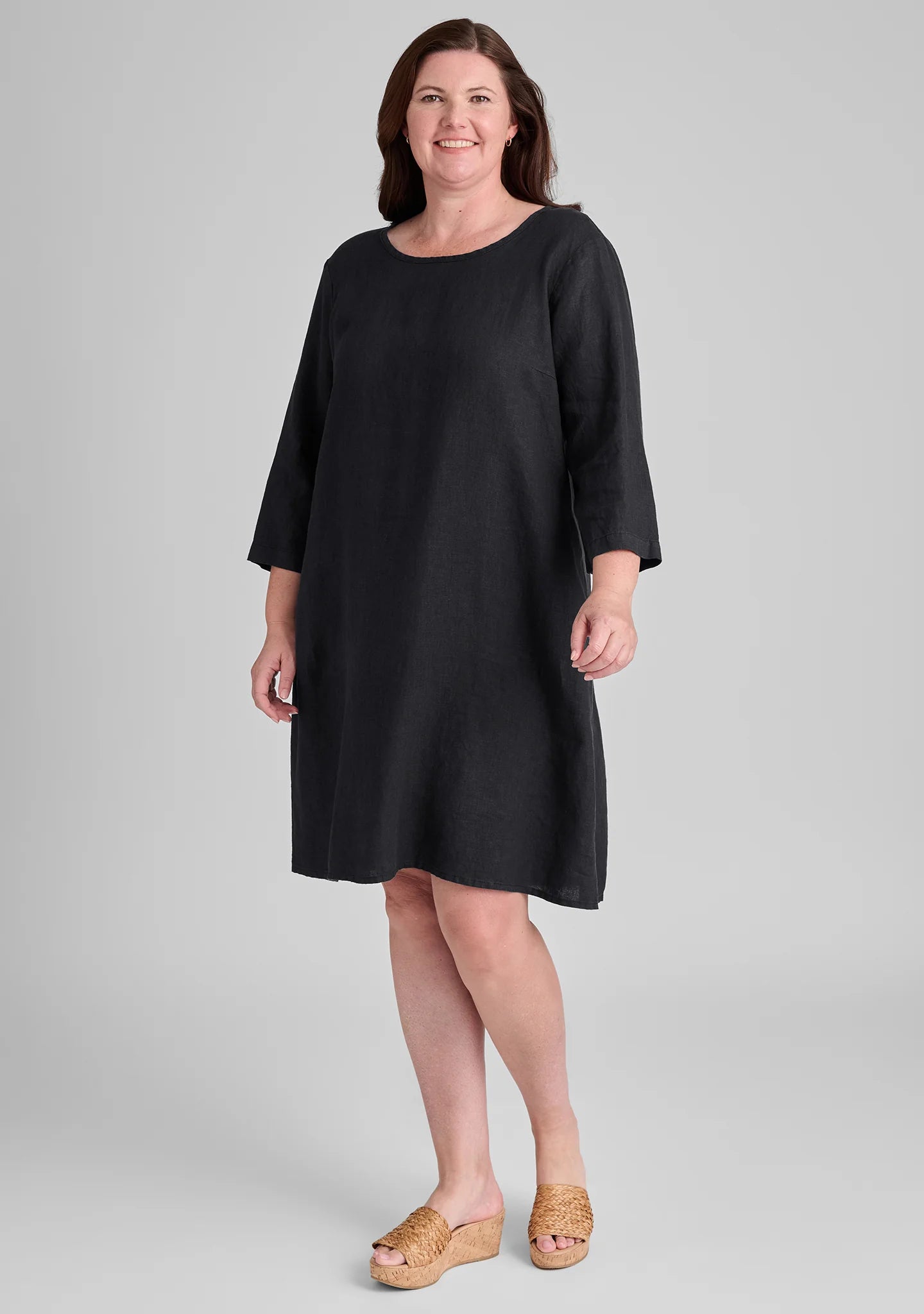 Happy Gathers Dress - Linen Shift Dress