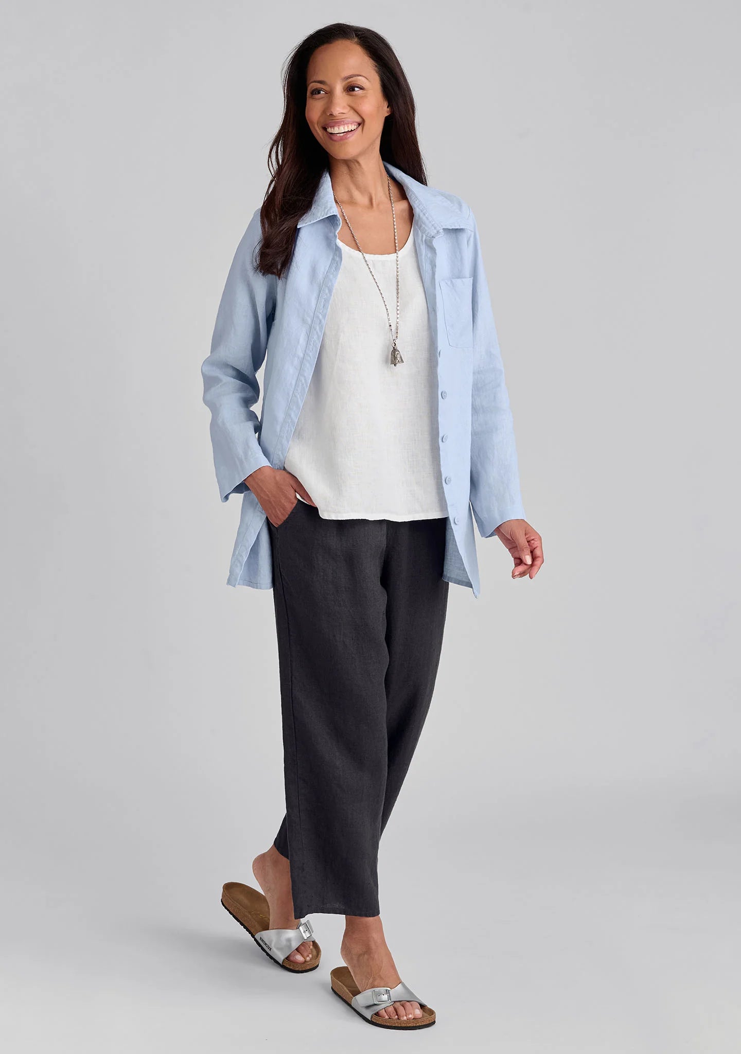 Bias Back Shirt - Linen Shirt - FINAL SALE