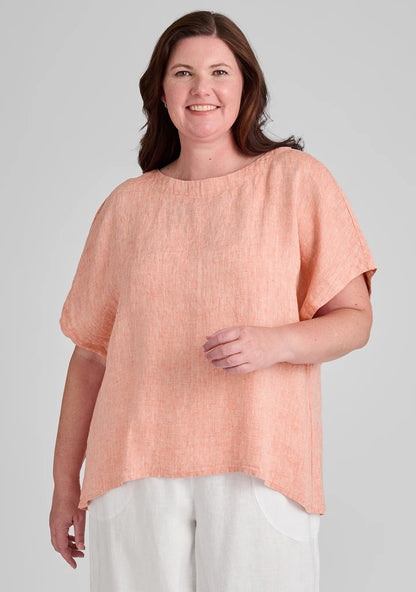 Back Slit Tee - Linen Shirt