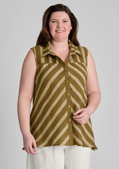 Skyline Blouse - Sleeveless Linen Blouse - FINAL SALE