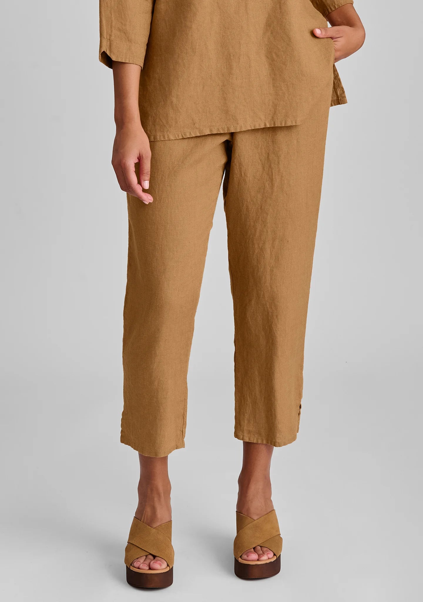 Pocketed Ankle Pant - Linen Pants - FINAL SALE